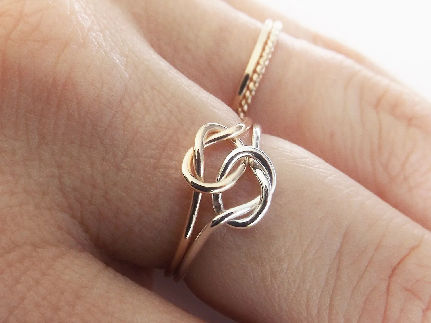 Double Knot Ring, Knot Rings, Minimalist Love Rings, Tie the Knot Rings, Slim Stacking Rings, Sterling Rings, Rings, Anniversary Rings, Knot