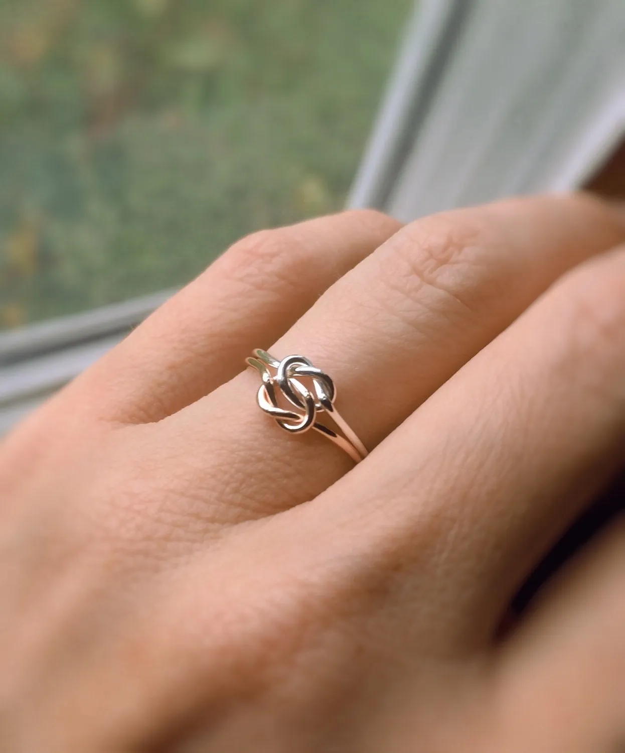 Double Knot Ring, Knot Rings, Minimalist Love Rings, Tie the Knot Rings, Slim Stacking Rings, Sterling Rings, Rings, Anniversary Rings, Knot