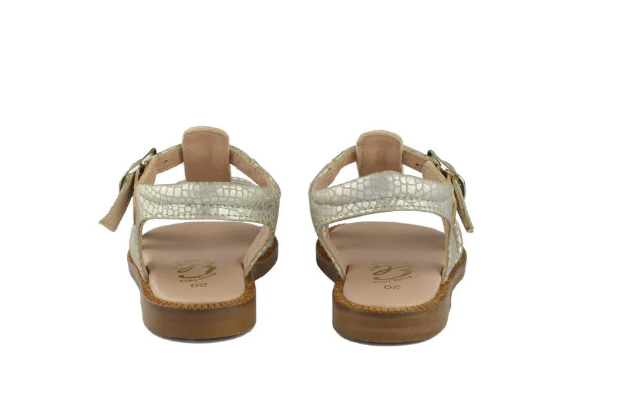 Eli1957 Girls Champagne Sandal