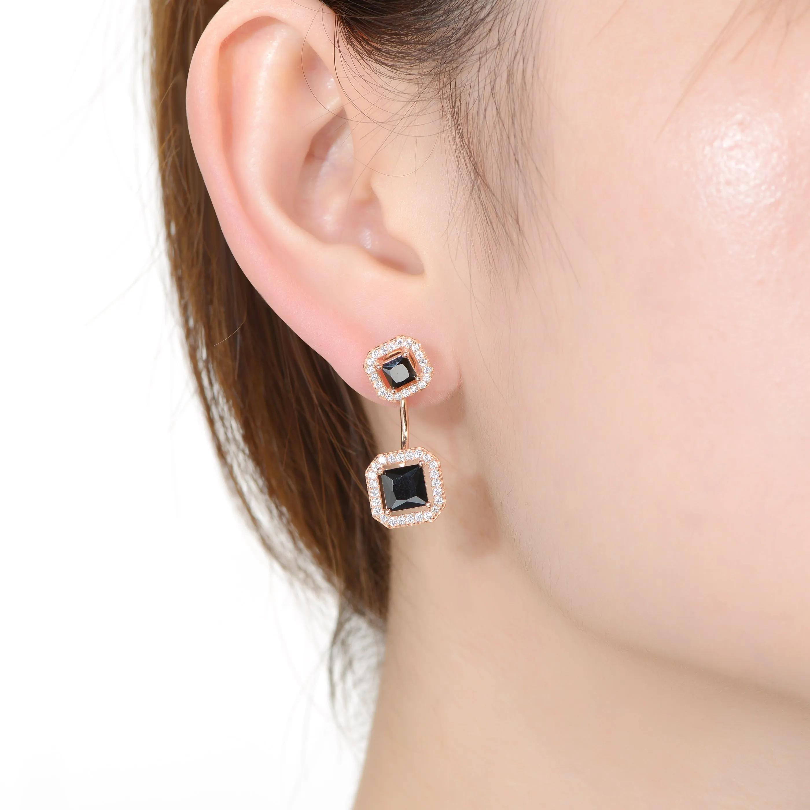 Eloise Black Cubic Zirconia Earrings