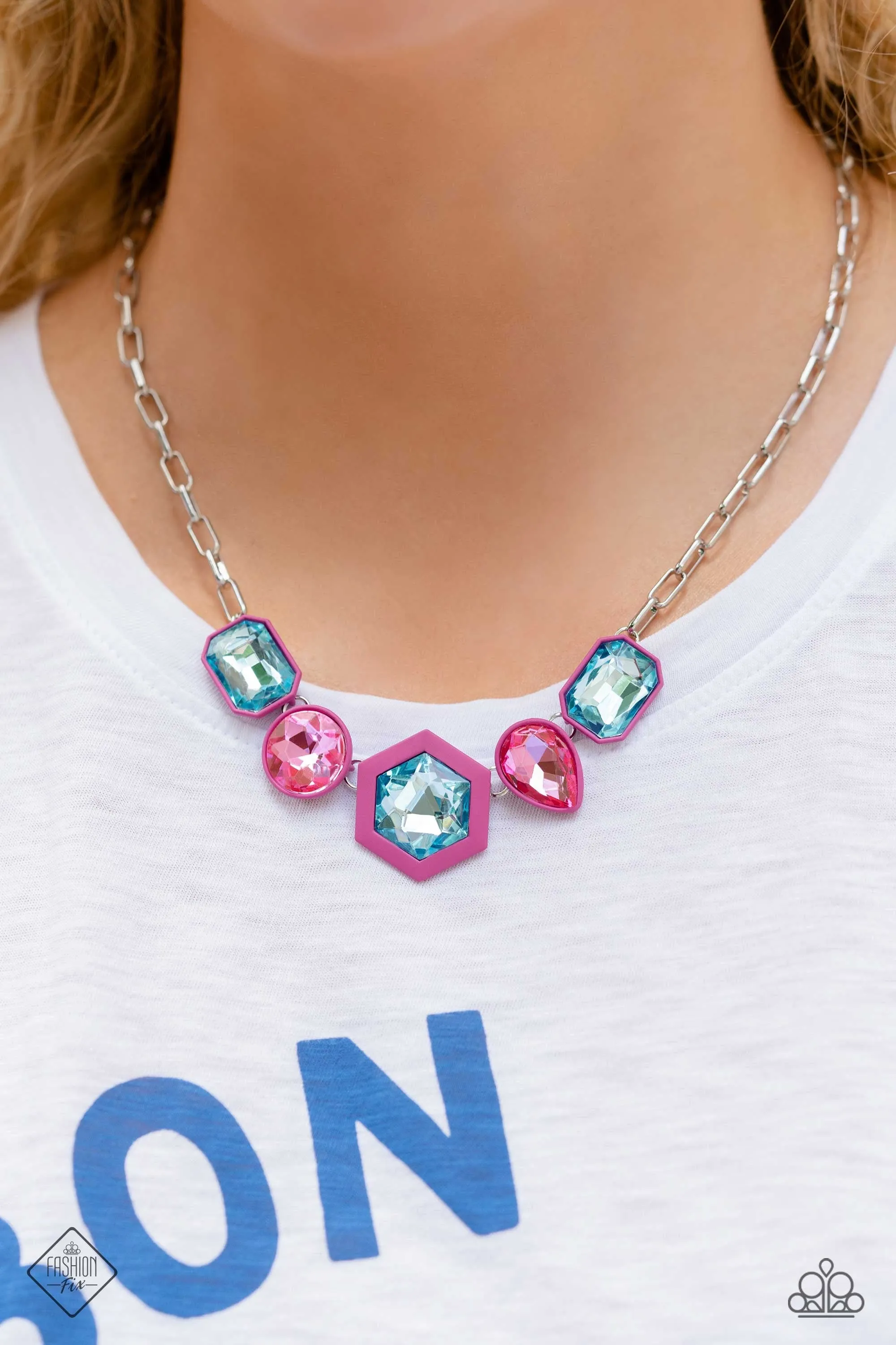 Evolving Elegance - Pink Multi Colored Stones - Paparazzi Accessories