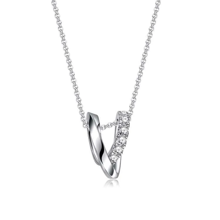 FANCIME "Unconditional Love" Mobius Loop Sterling Silver Necklace