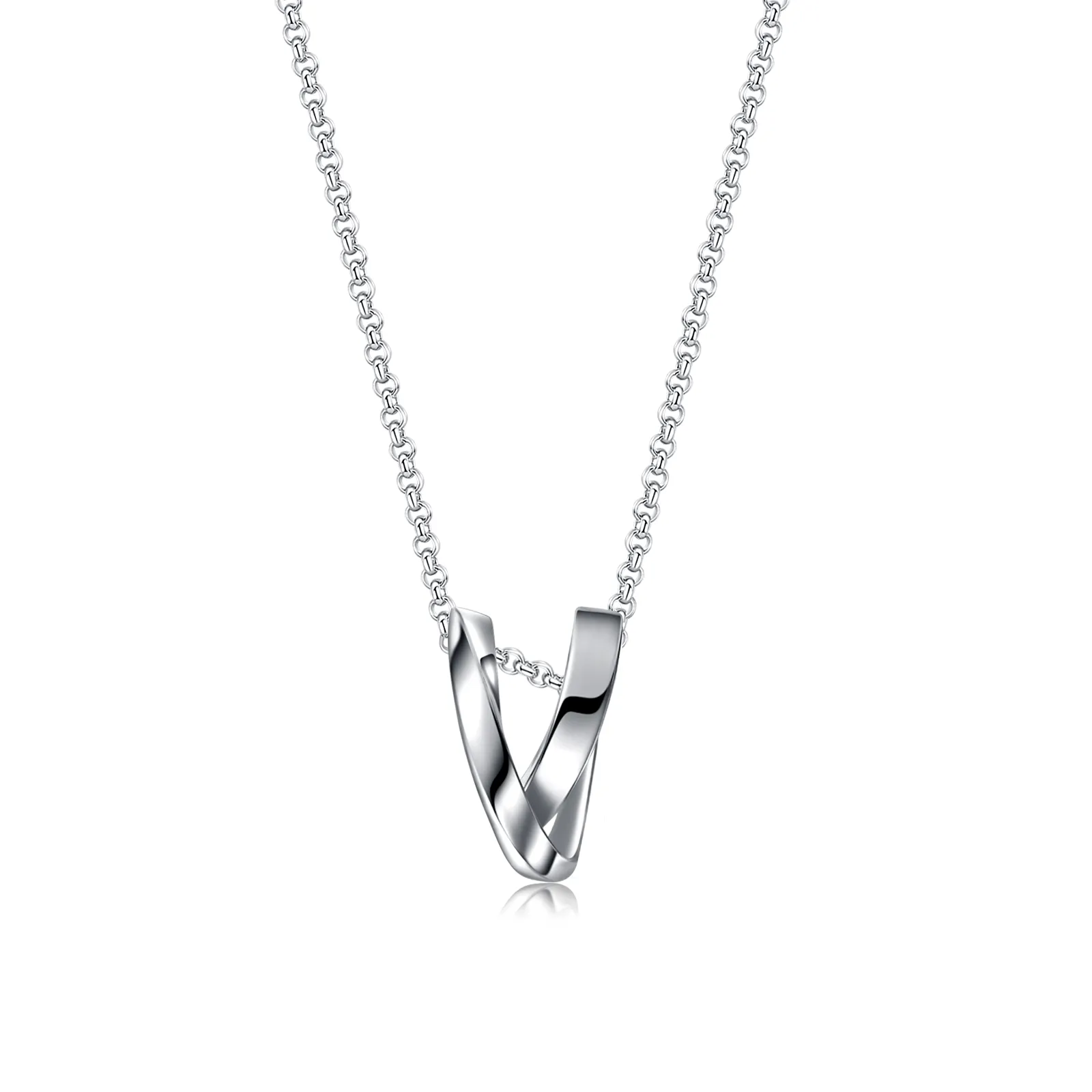 FANCIME "Unconditional Love" Mobius Loop Sterling Silver Necklace