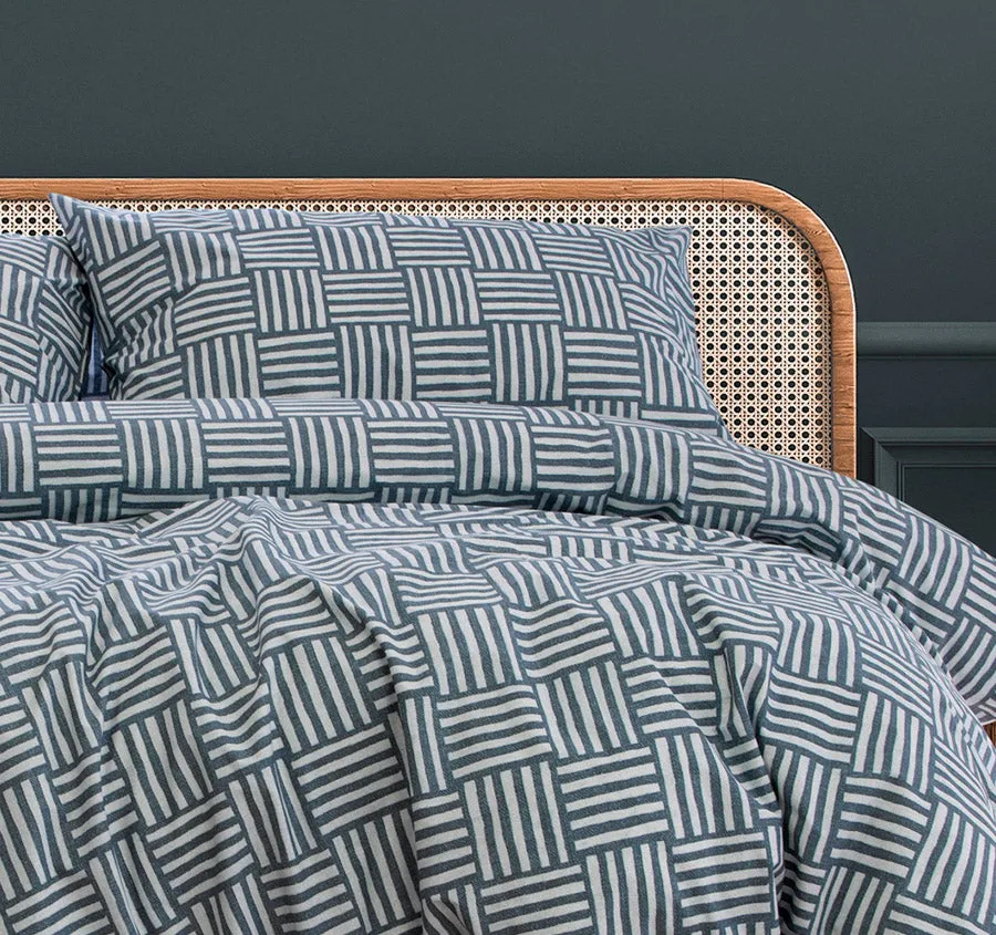 Fletcher Quilt Cover Set Range Faded Indigo