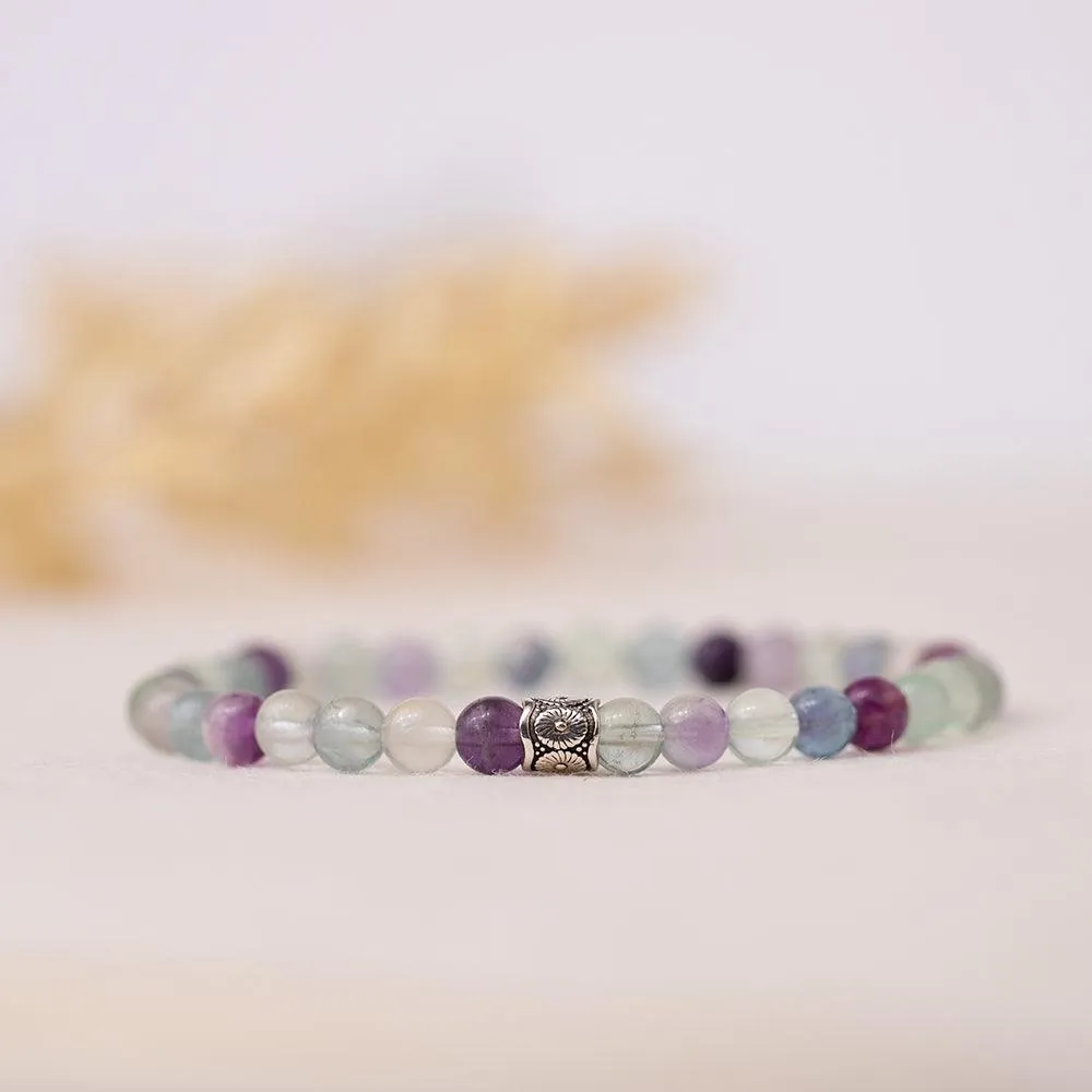 Fluorite Gemstone Bracelet 6mm