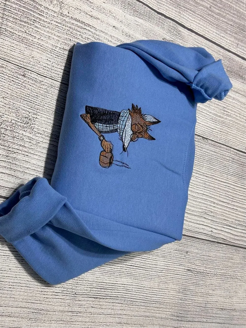 Fox Embroidered Sweatshirt, Women's Embroidered Sweatshirts