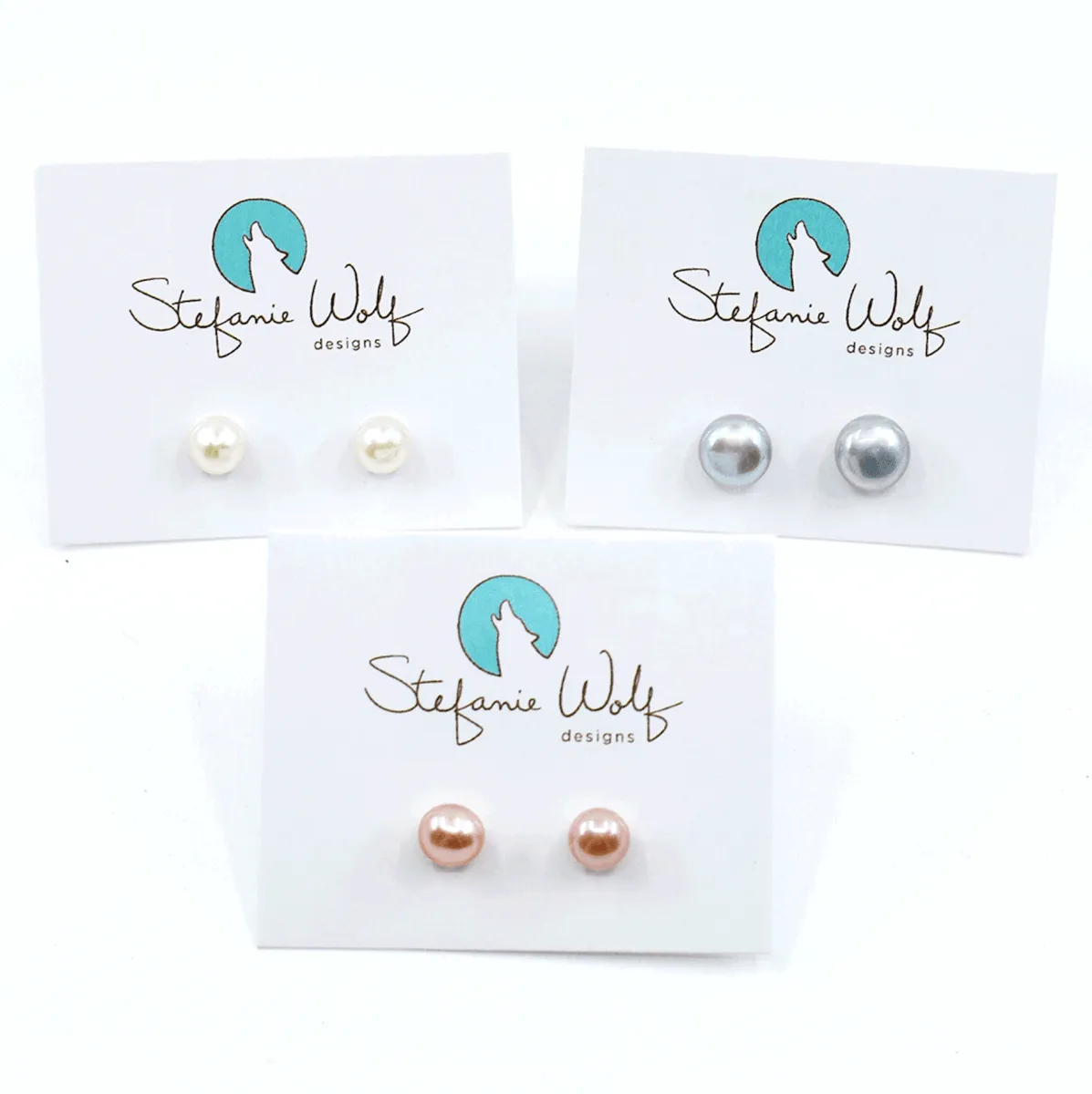 Freshwater Pearl Stud Earrings, Small, 6mm, Sterling