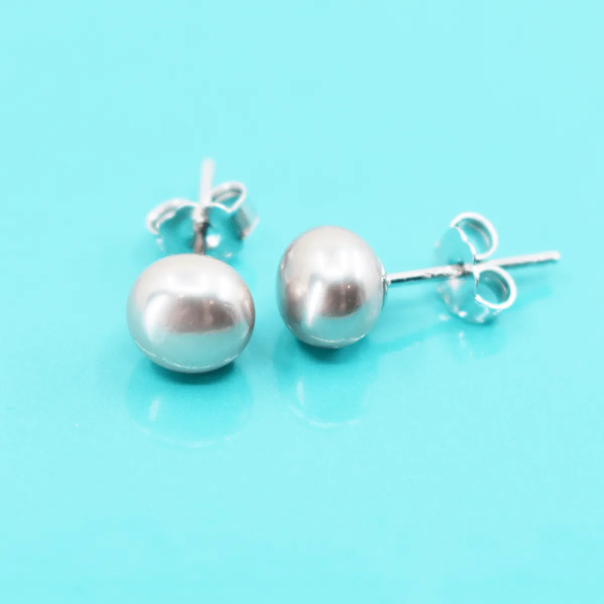 Freshwater Pearl Stud Earrings, Small, 6mm, Sterling