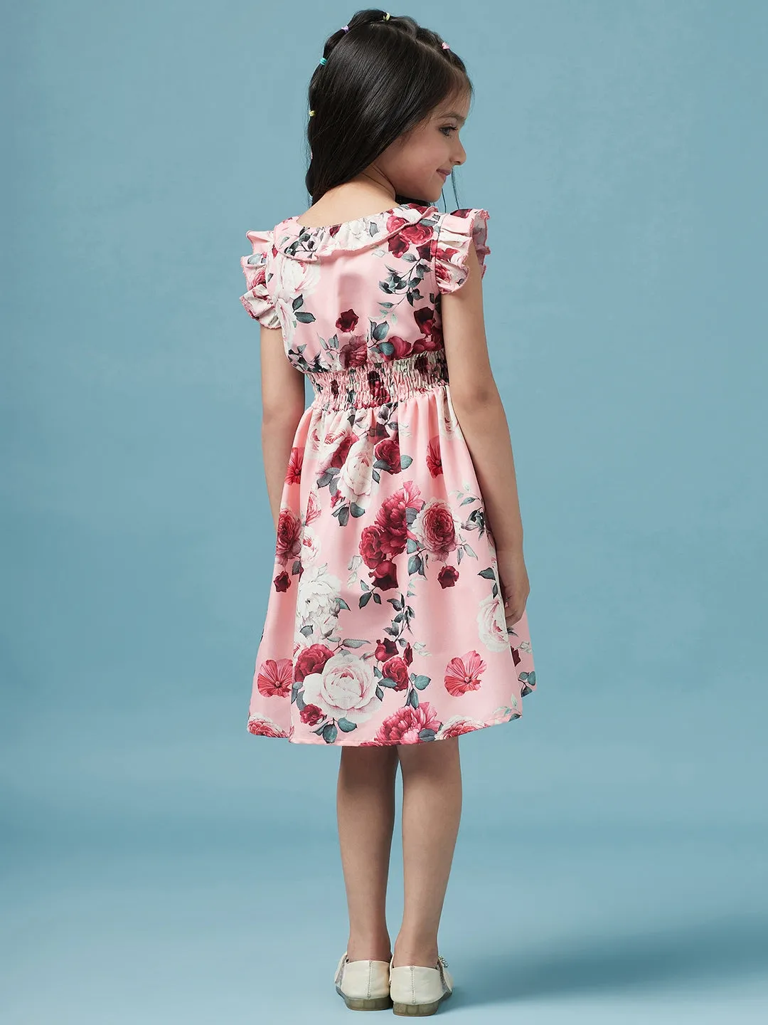 Girls Floral Printed Dress