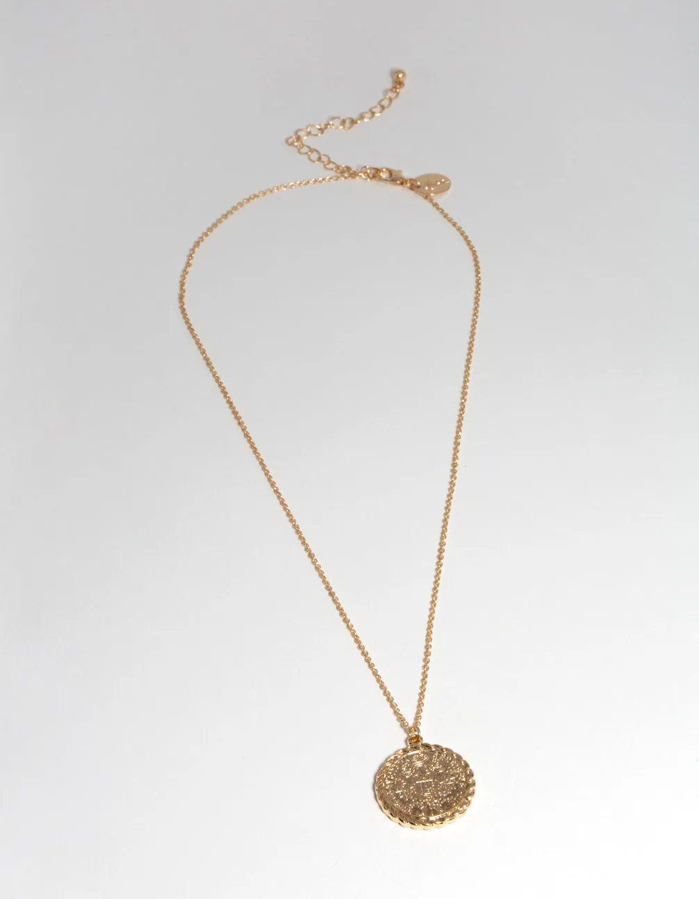 Gold Detailed Coin Drop Necklace