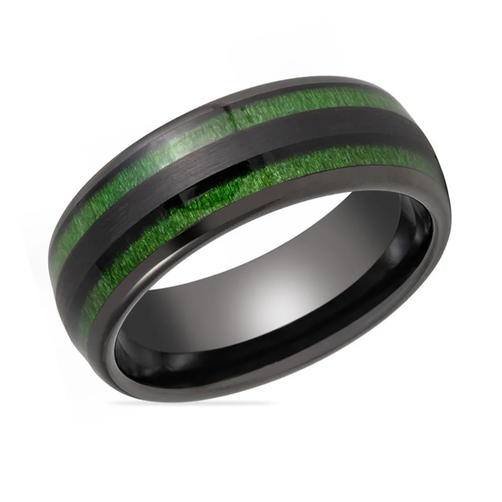 HELLION | Tungsten Ring Green Groove