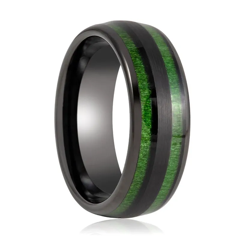 HELLION | Tungsten Ring Green Groove