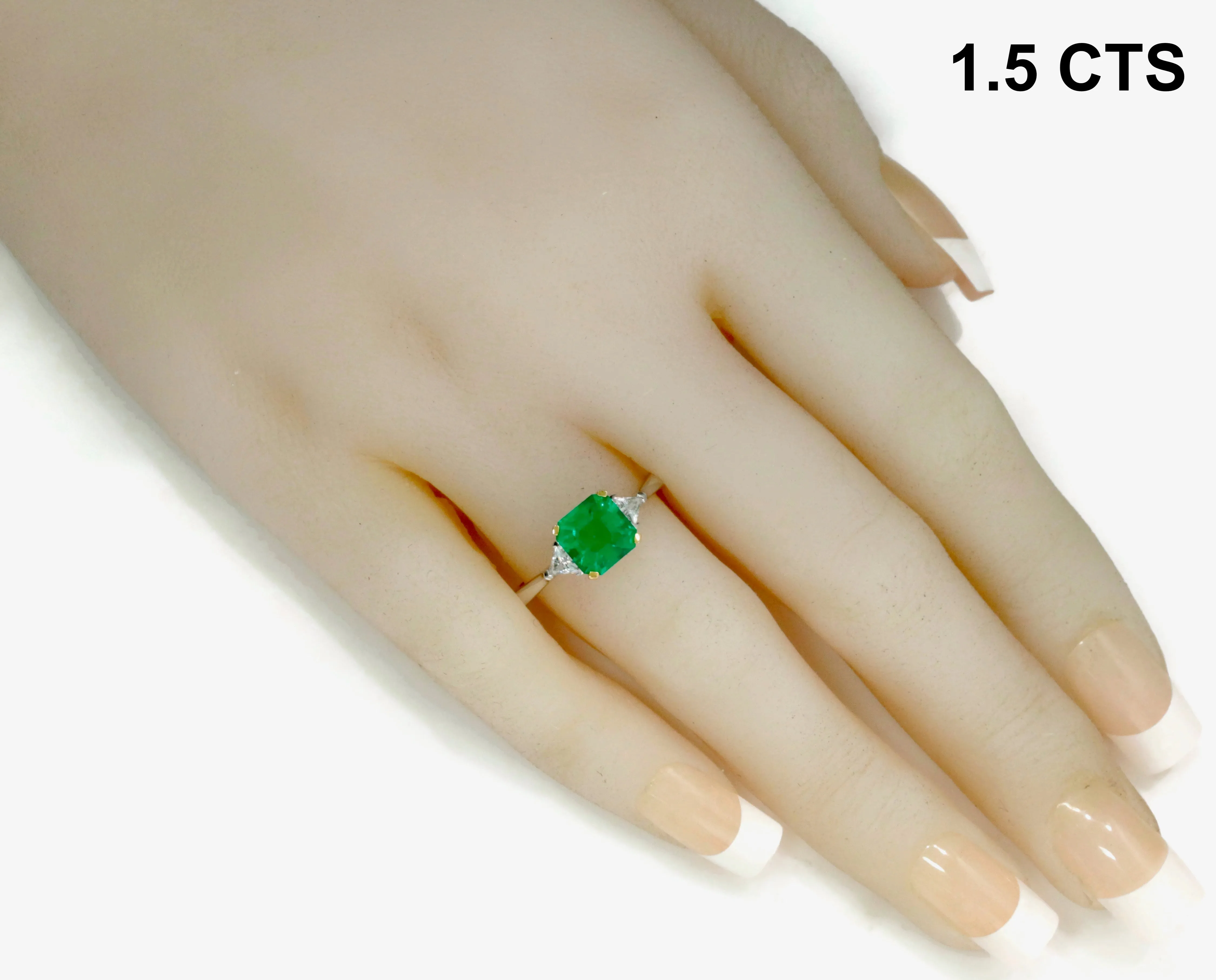 Luxury stunning ladies emerald ring with jewelems stones in two tone 1-3 cts SKU: 6142068