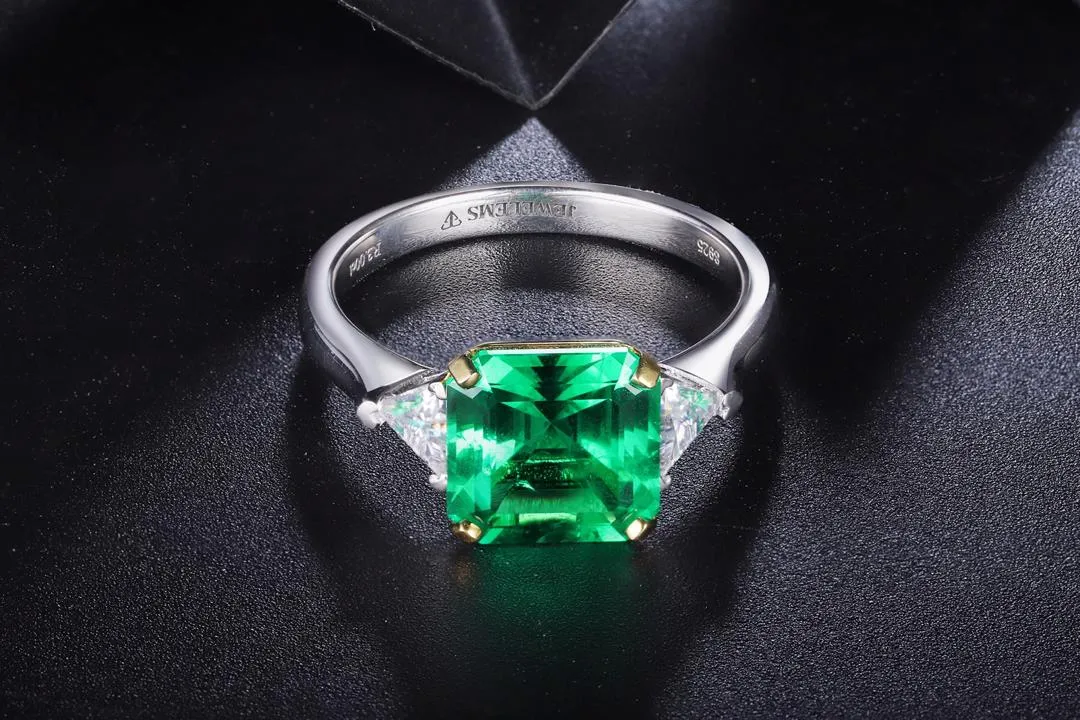 Luxury stunning ladies emerald ring with jewelems stones in two tone 1-3 cts SKU: 6142068