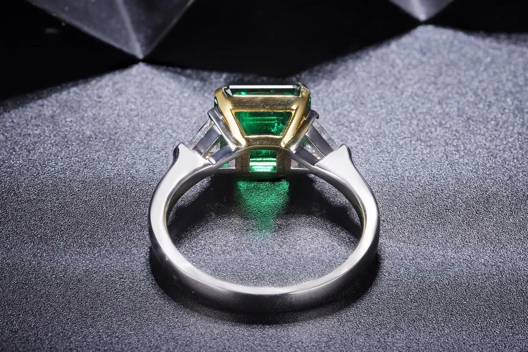 Luxury stunning ladies emerald ring with jewelems stones in two tone 1-3 cts SKU: 6142068