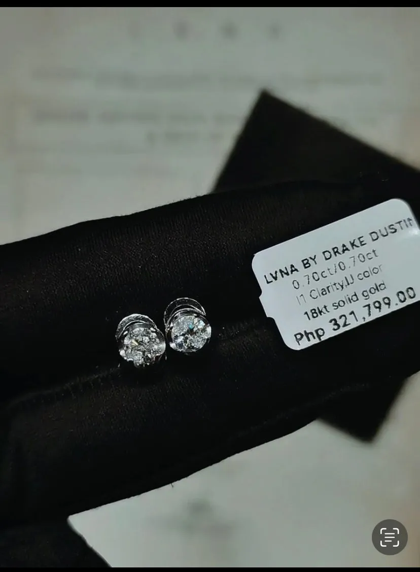 #LVNA2024 | 1.40cts IJ I1 Round Solitaire Stud Diamond Earrings 18kt