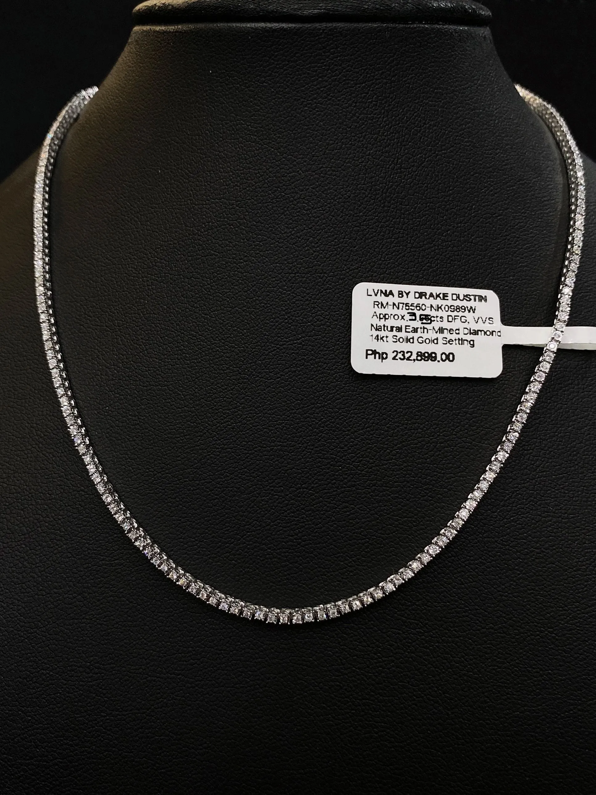 #LVNA2024 | 3.5cttw DEF, IF-VVS Full Eternity Diamond Necklace 14kt