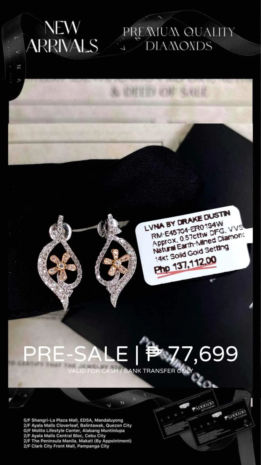 #LVNA2024 | Flower Deco Leaf Diamond Earrings 18kt