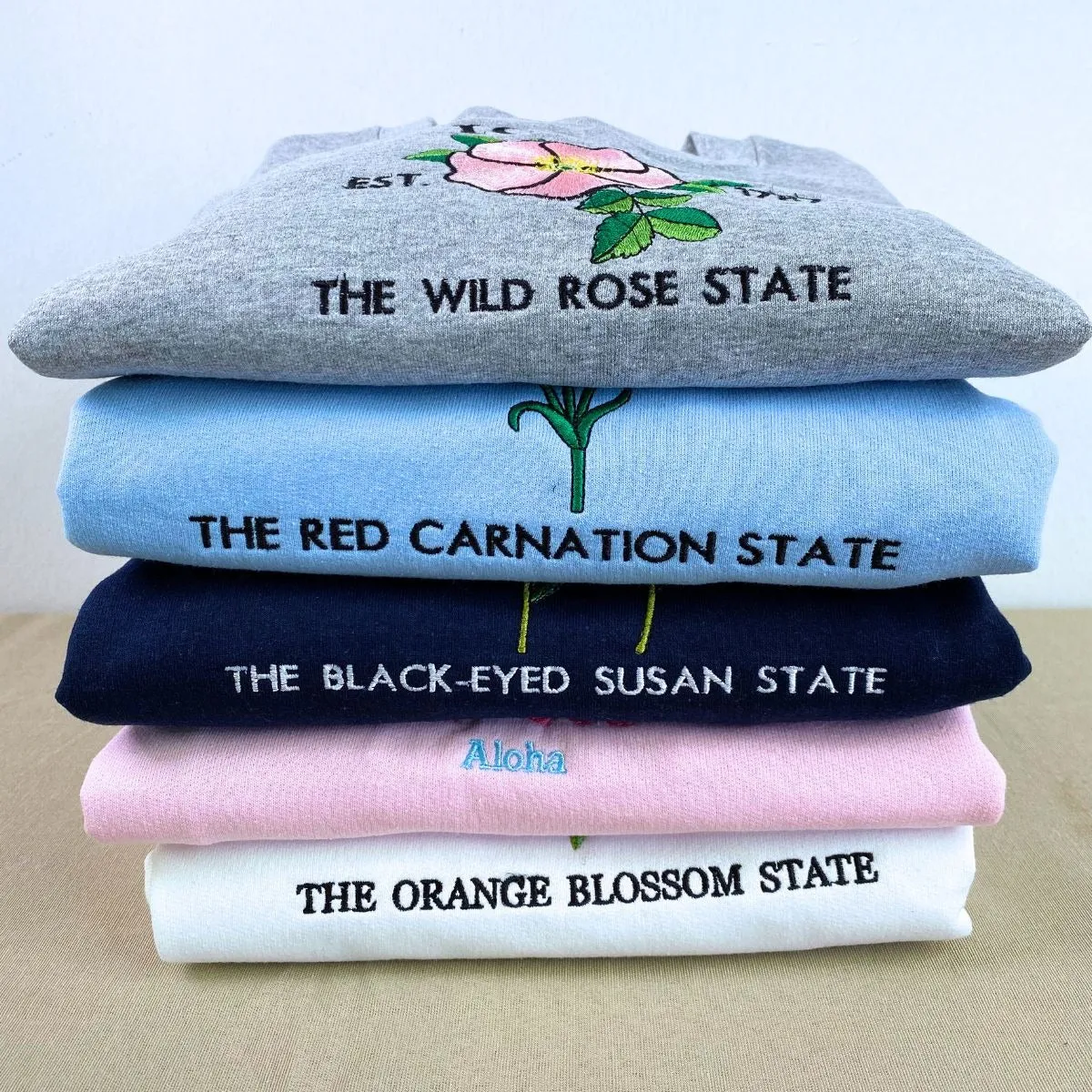 Maryland State Sweatshirt or Hoodie, Embroidered Gift - Est. 1788 Black-Eyed Susan Flower