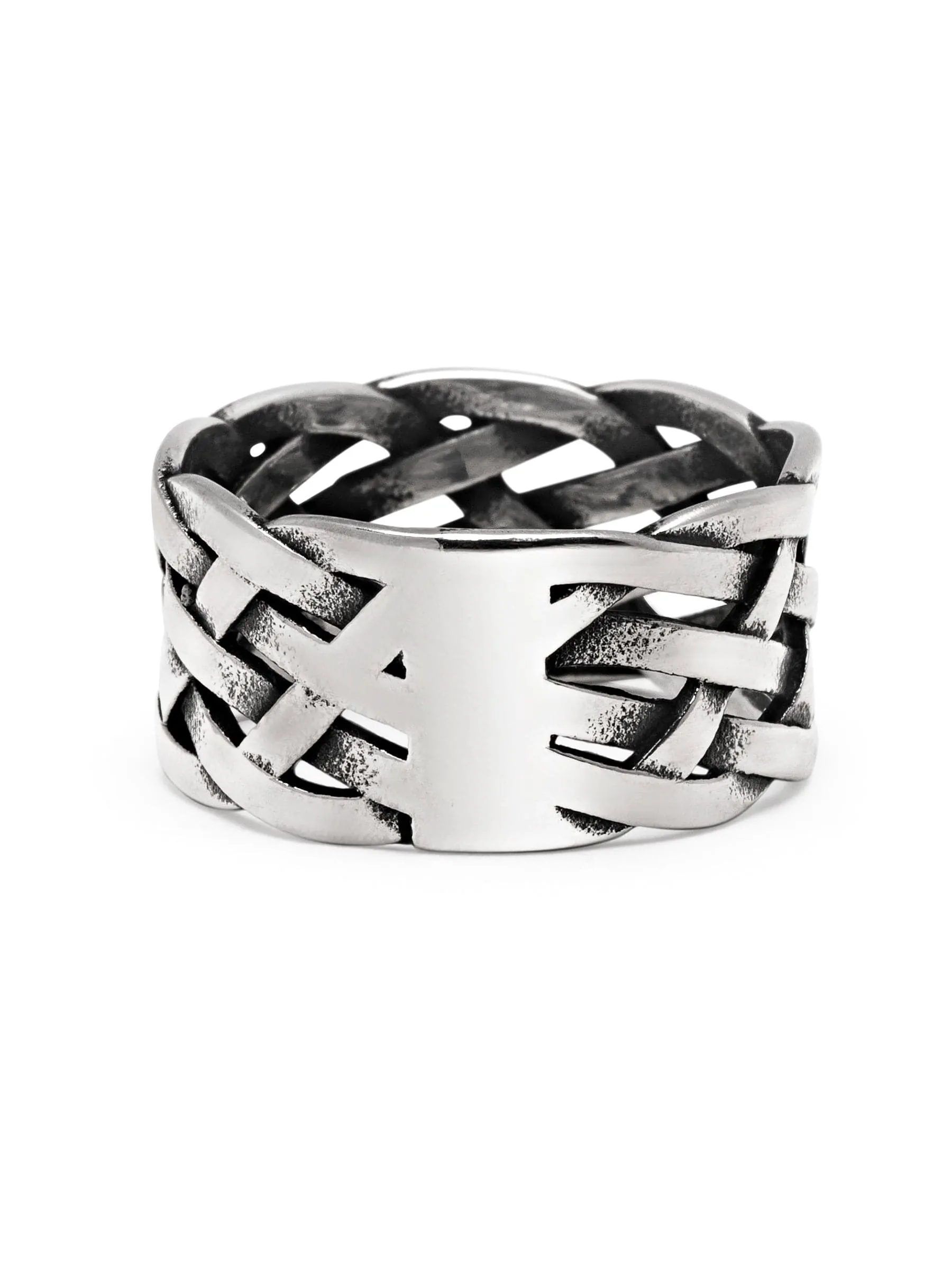 Men's Stainless Steel Woven Chain Ring