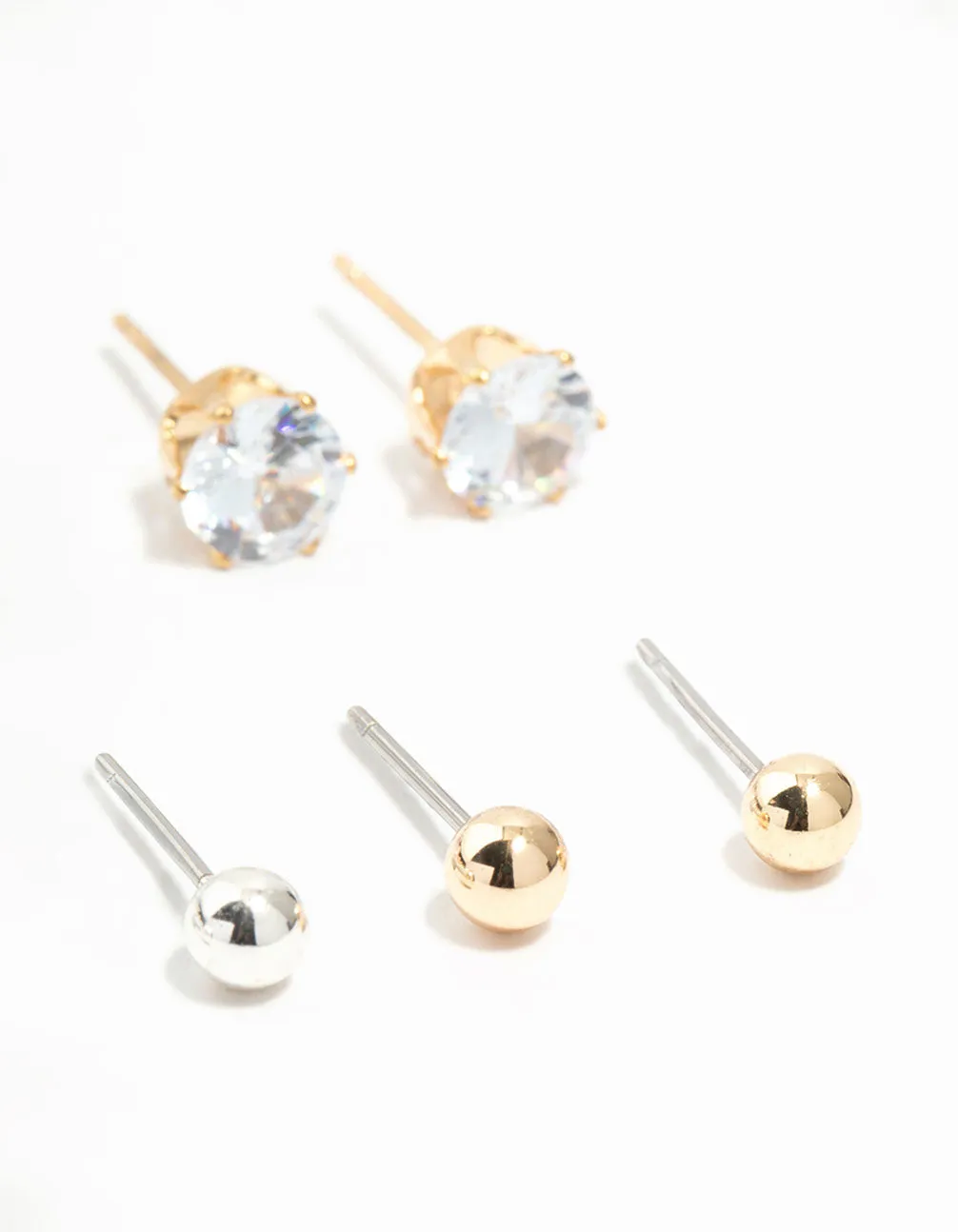 Mixed Metals Classic Stud Earrings 8-Pack