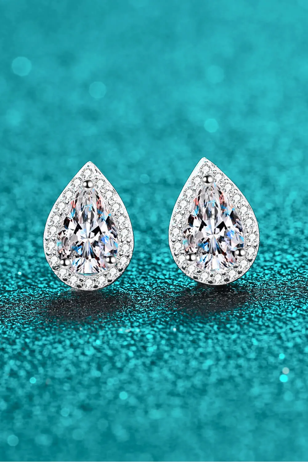 Moissanite Teardrop Stud Earrings