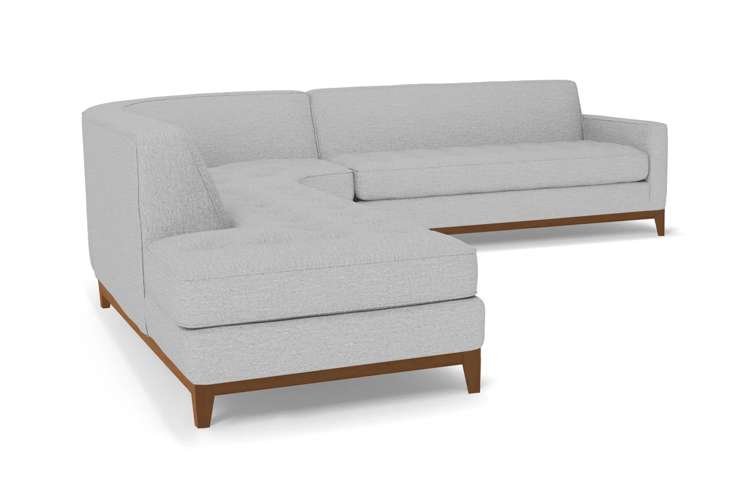 Monroe Drive 3pc Sectional Sofa :: Leg Finish: Pecan / Configuration: LAF - Chaise on the Left