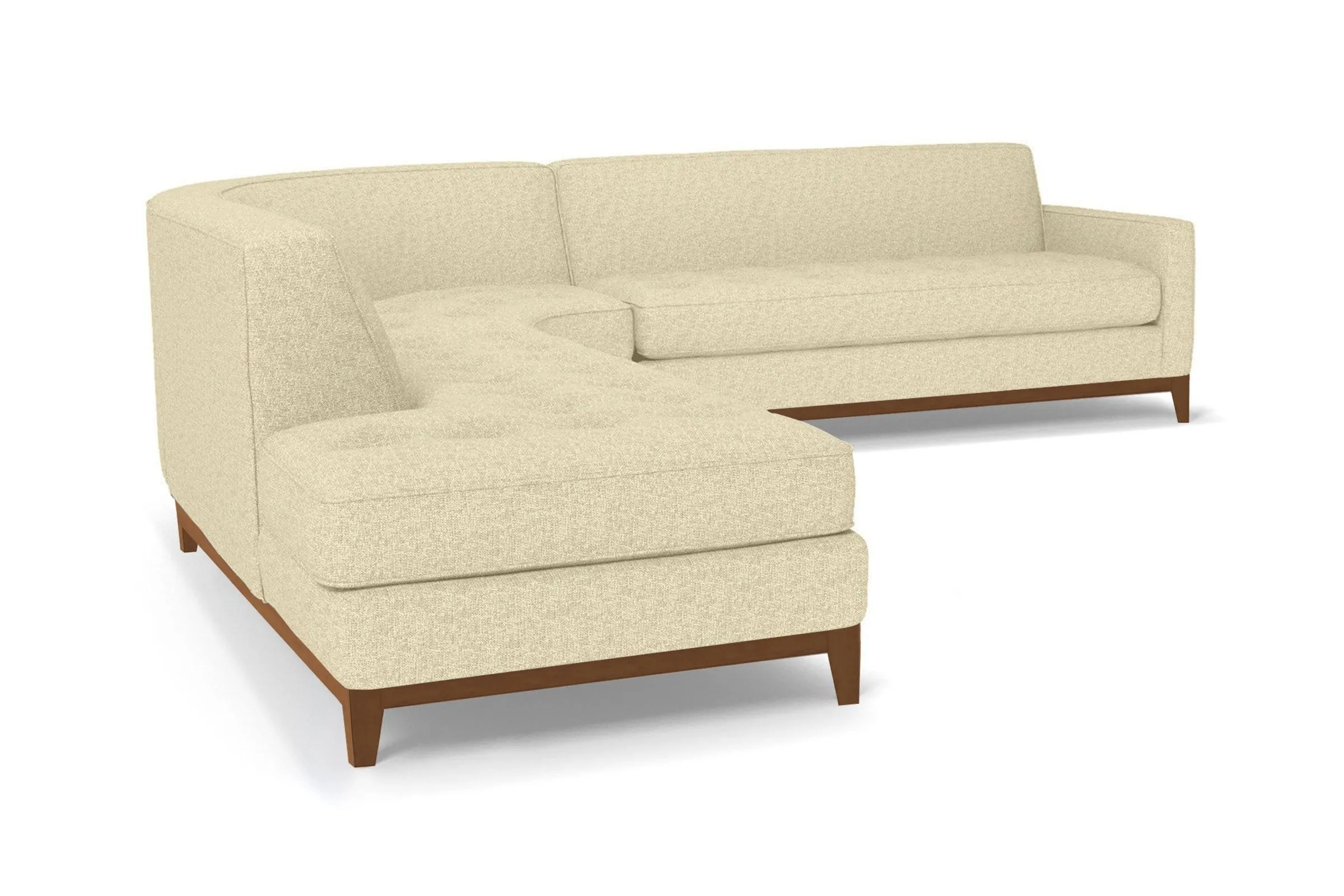 Monroe Drive 3pc Sectional Sofa :: Leg Finish: Pecan / Configuration: LAF - Chaise on the Left