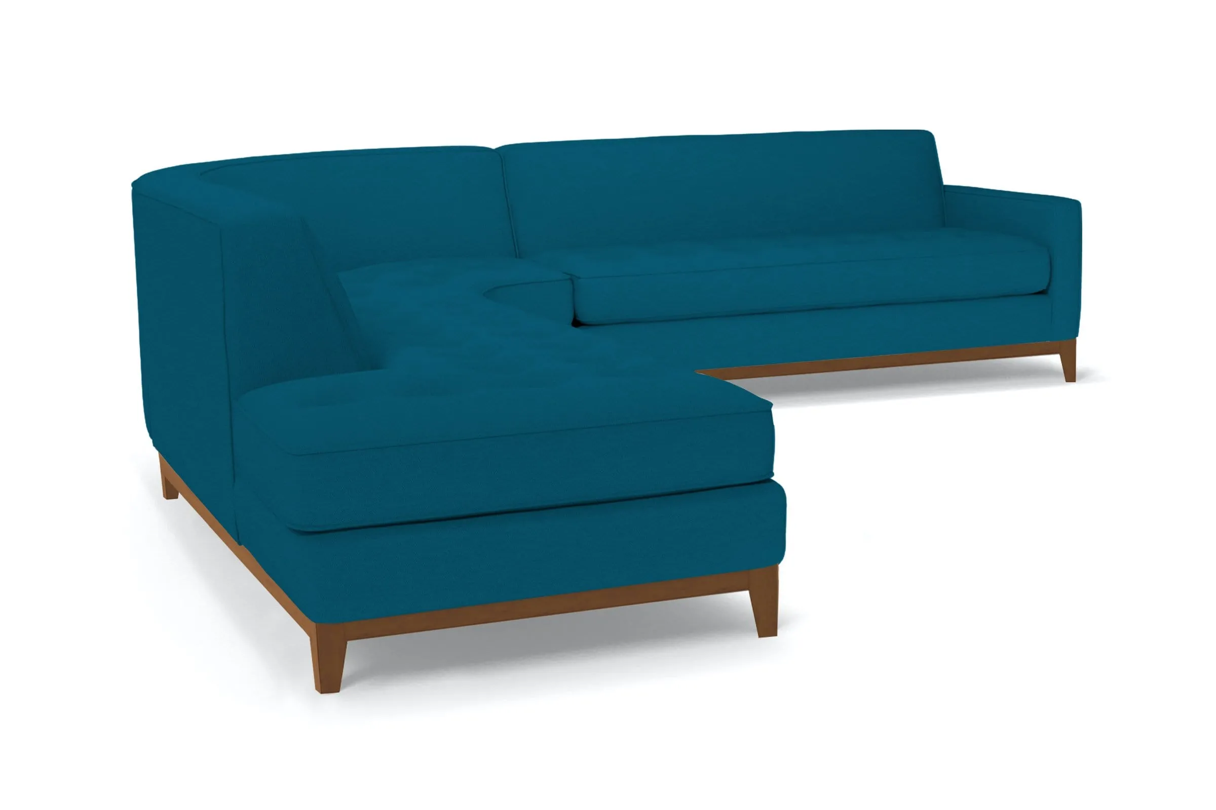 Monroe Drive 3pc Sectional Sofa :: Leg Finish: Pecan / Configuration: LAF - Chaise on the Left