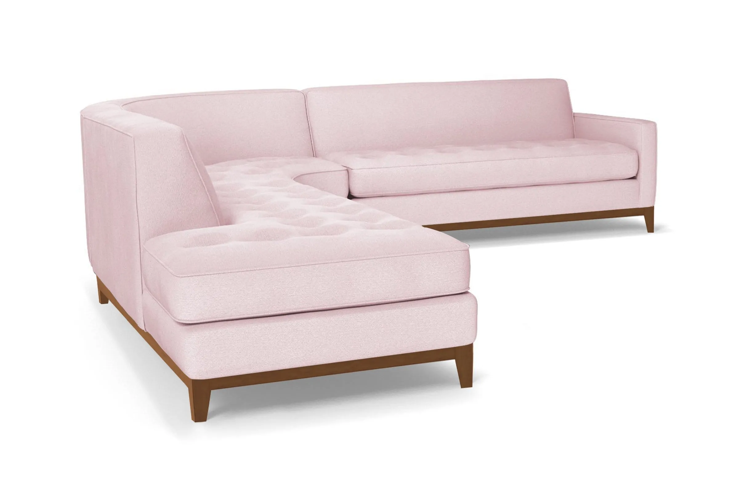 Monroe Drive 3pc Sectional Sofa :: Leg Finish: Pecan / Configuration: LAF - Chaise on the Left