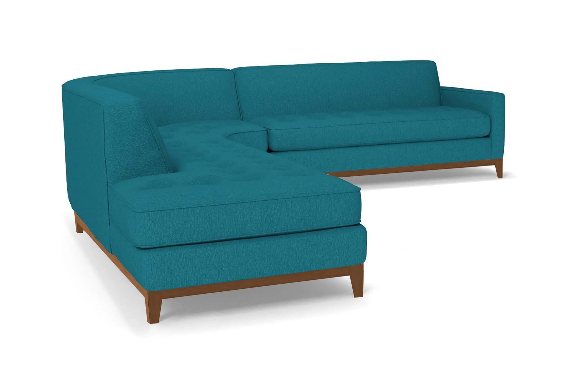 Monroe Drive 3pc Sectional Sofa :: Leg Finish: Pecan / Configuration: LAF - Chaise on the Left