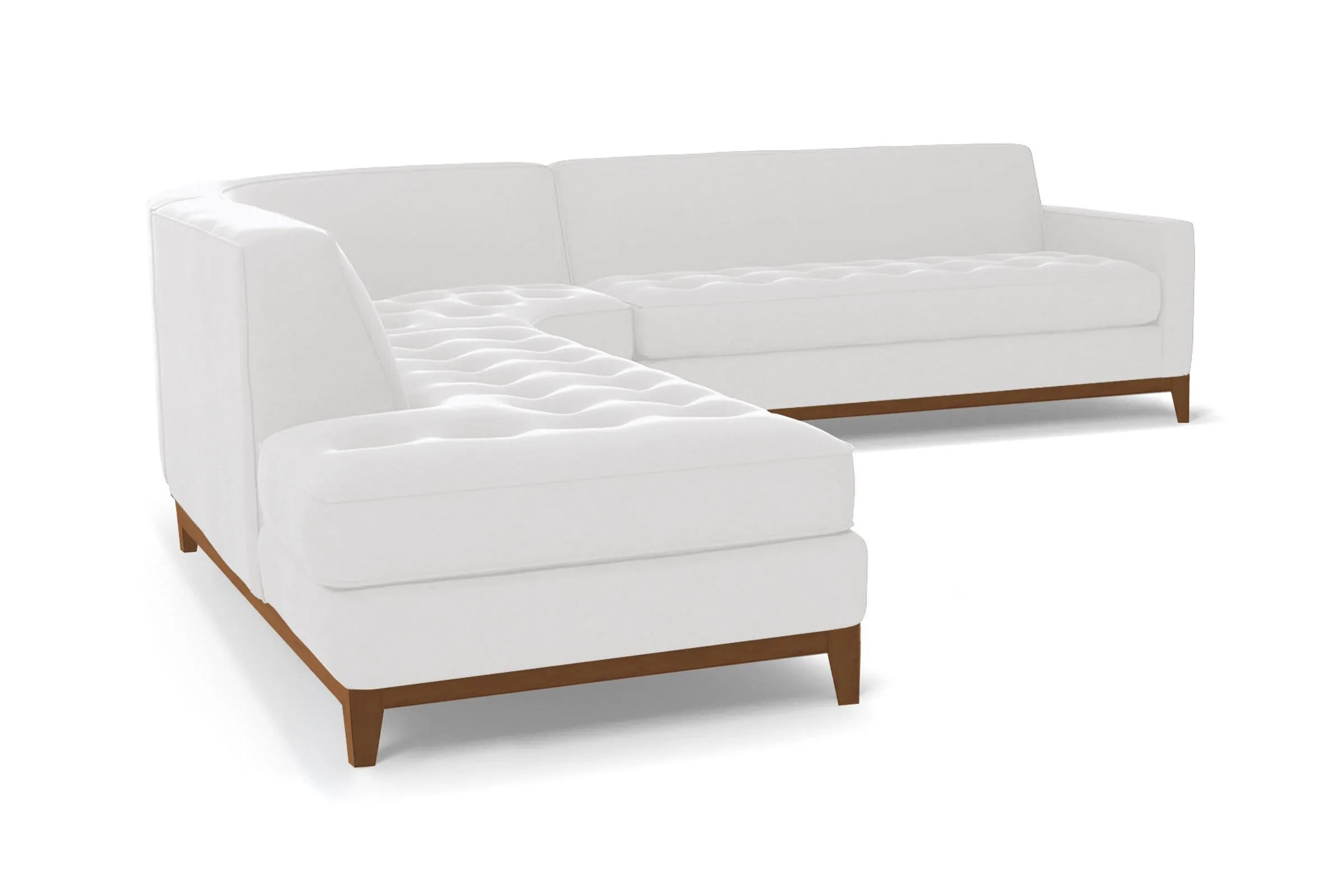 Monroe Drive 3pc Sectional Sofa :: Leg Finish: Pecan / Configuration: LAF - Chaise on the Left