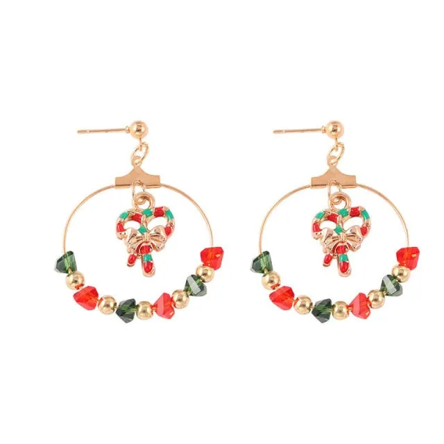 New Trendy Statement Christmas Tree Earrings For Women Santa Claus Snowman Drop Earrings Jewelry Girls Christmas Gifts Wholesale