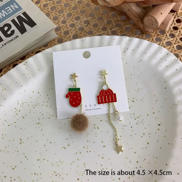 New Trendy Statement Christmas Tree Earrings For Women Santa Claus Snowman Drop Earrings Jewelry Girls Christmas Gifts Wholesale