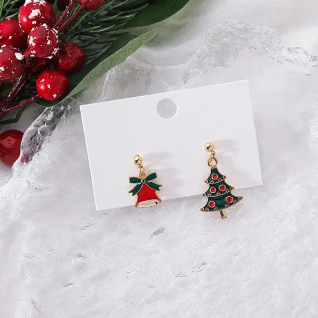 New Trendy Statement Christmas Tree Earrings For Women Santa Claus Snowman Drop Earrings Jewelry Girls Christmas Gifts Wholesale