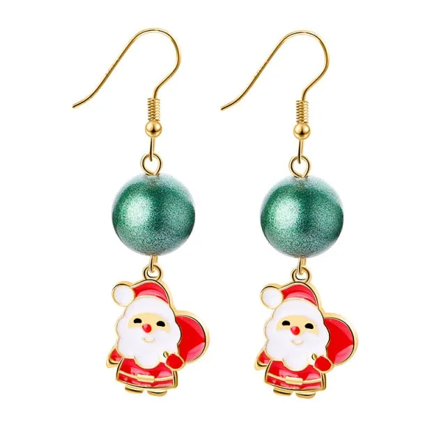 New Trendy Statement Christmas Tree Earrings For Women Santa Claus Snowman Drop Earrings Jewelry Girls Christmas Gifts Wholesale