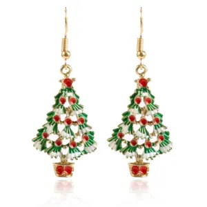 New Trendy Statement Christmas Tree Earrings For Women Santa Claus Snowman Drop Earrings Jewelry Girls Christmas Gifts Wholesale