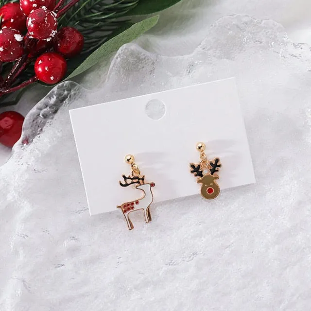 New Trendy Statement Christmas Tree Earrings For Women Santa Claus Snowman Drop Earrings Jewelry Girls Christmas Gifts Wholesale