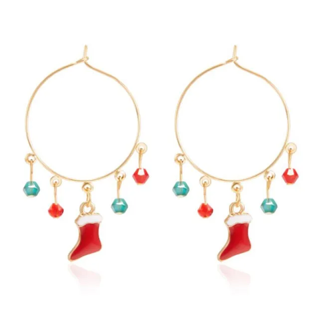 New Trendy Statement Christmas Tree Earrings For Women Santa Claus Snowman Drop Earrings Jewelry Girls Christmas Gifts Wholesale