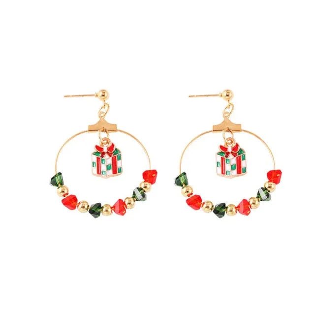 New Trendy Statement Christmas Tree Earrings For Women Santa Claus Snowman Drop Earrings Jewelry Girls Christmas Gifts Wholesale