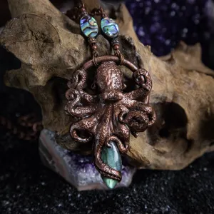 Octopus Pendant with Labradorite Stone