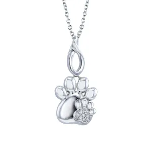 Paw Prints Diamond Necklace