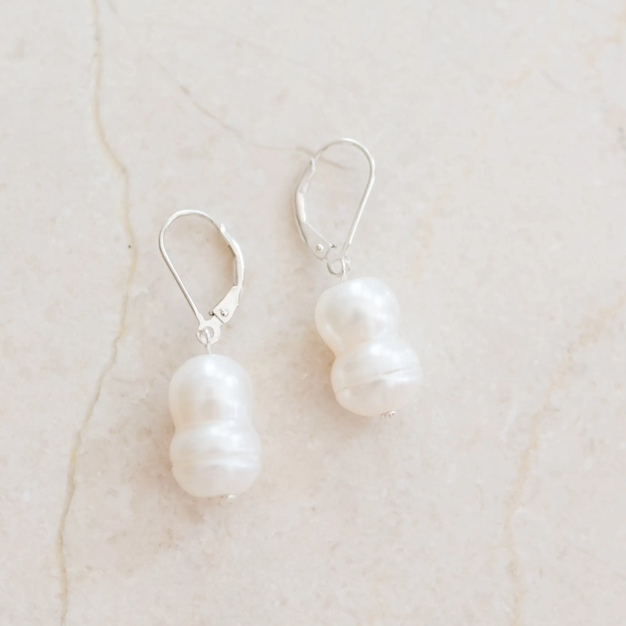 Peanut Pearl Earrings | Unique Freshwater Pearl Design | By Pearly Girls