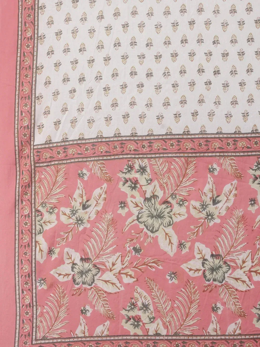 Pink Floral Printed Dupatta Set