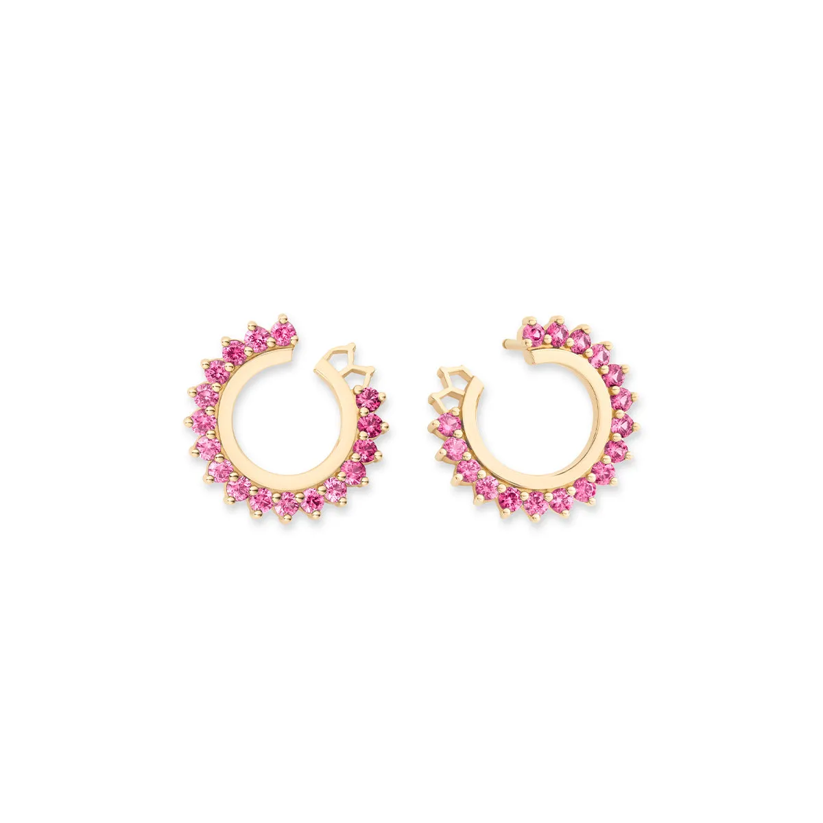 Pink Sapphire Forward Facing Hoops