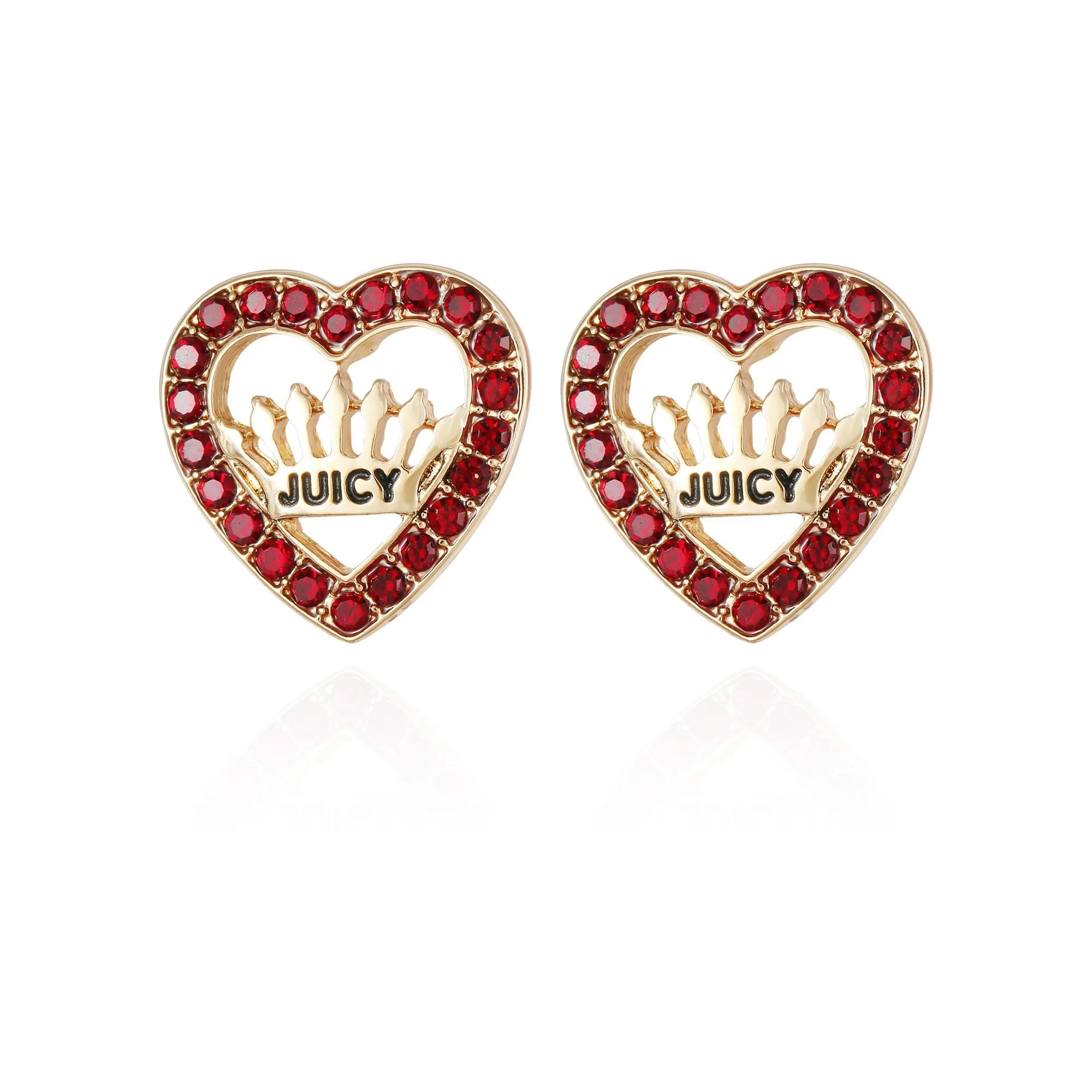 Red Heart Button Earrings