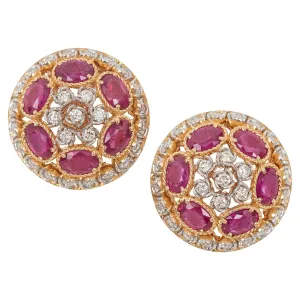 Ruby Blossom Diamond Earrings