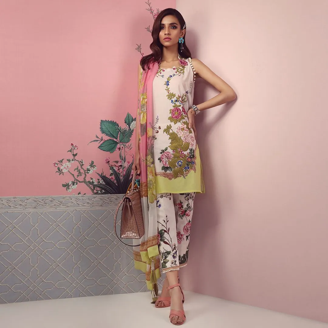 Sana Safinaz Muzlin Lawn Collection 2019 – 07B - Springtime