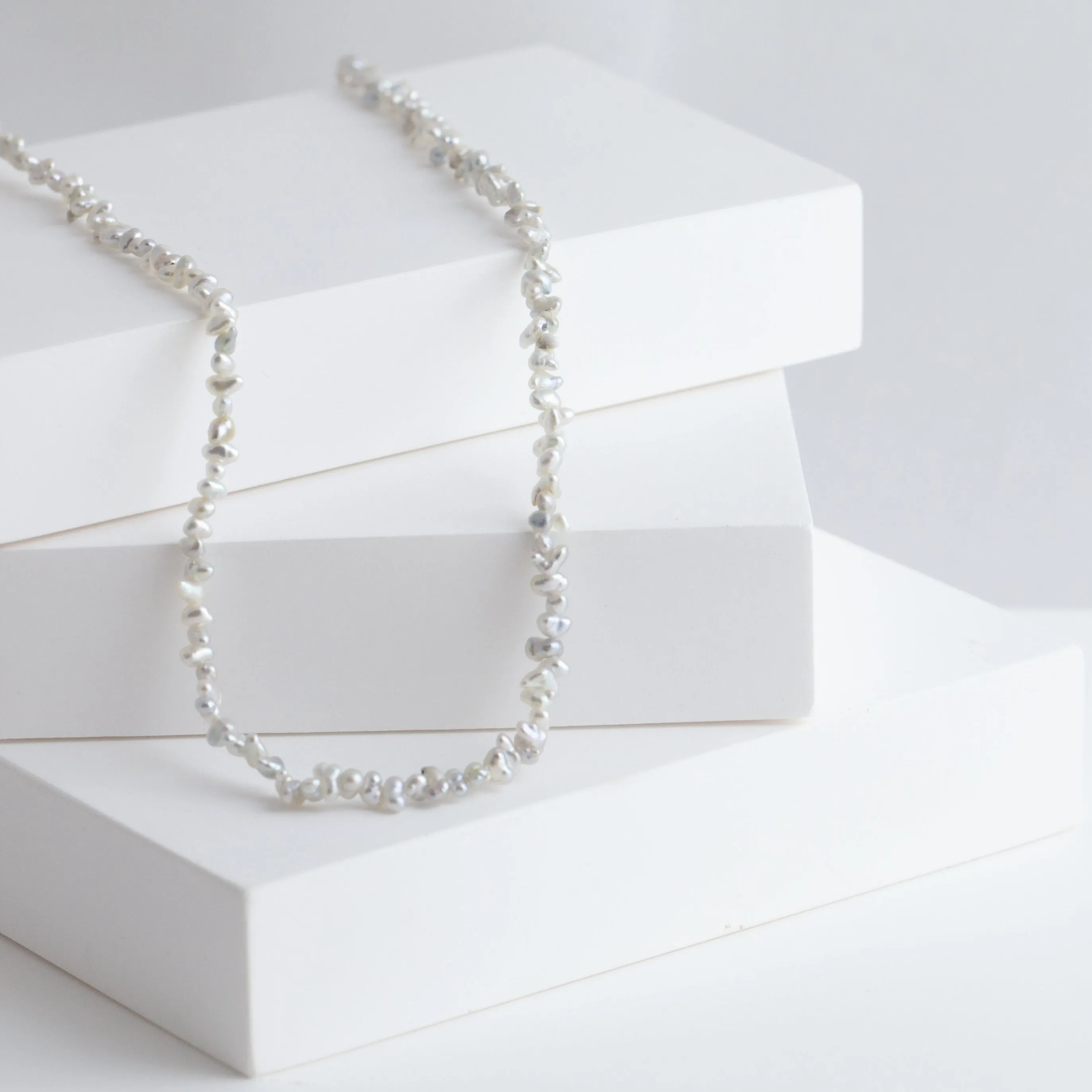 Sazare akoya pearl long necklace