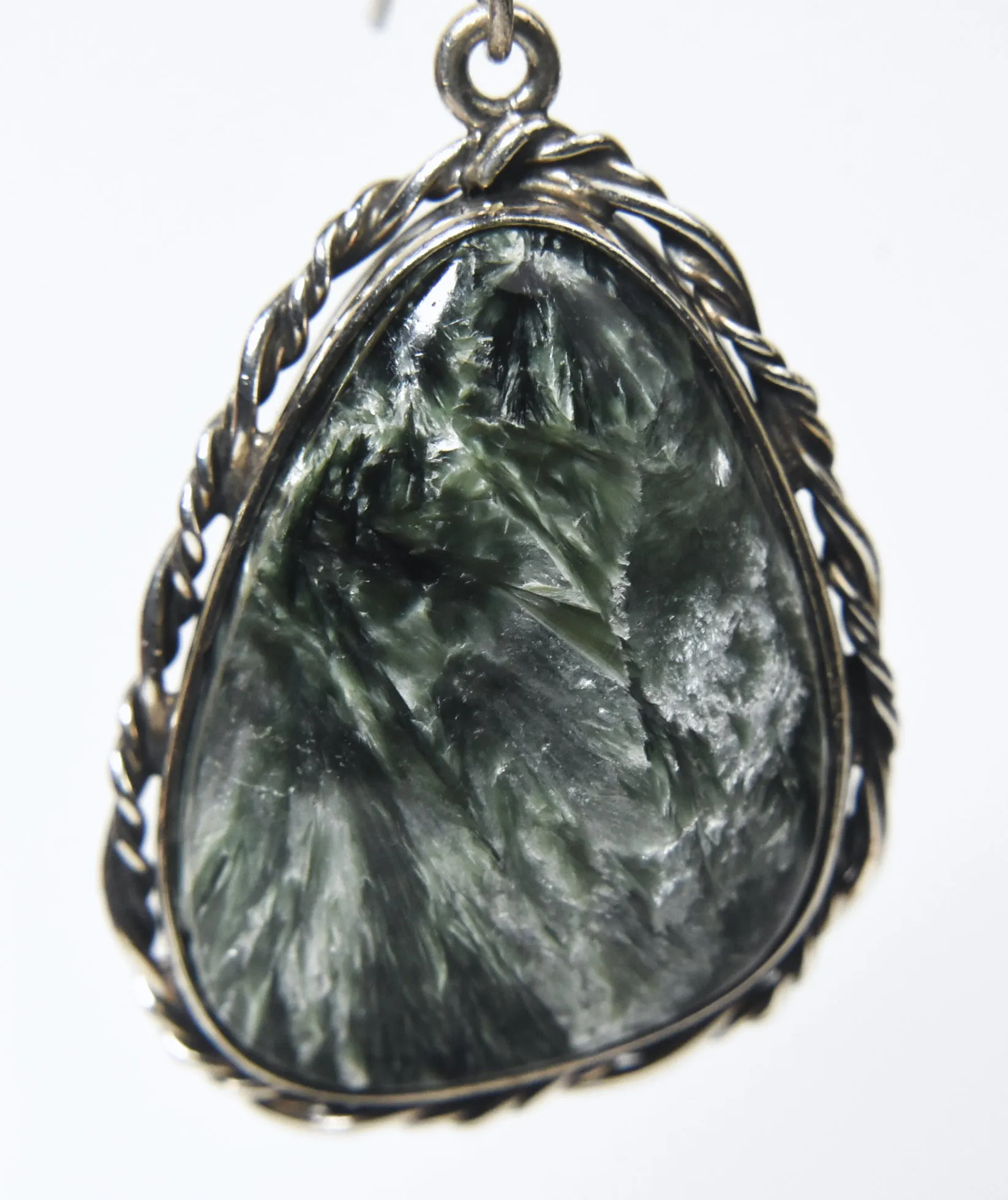 Seraphinite Sterling Silver Dangle Earrings